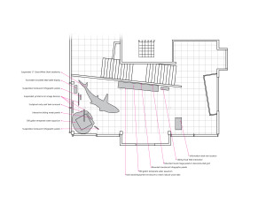 A plan view of the space